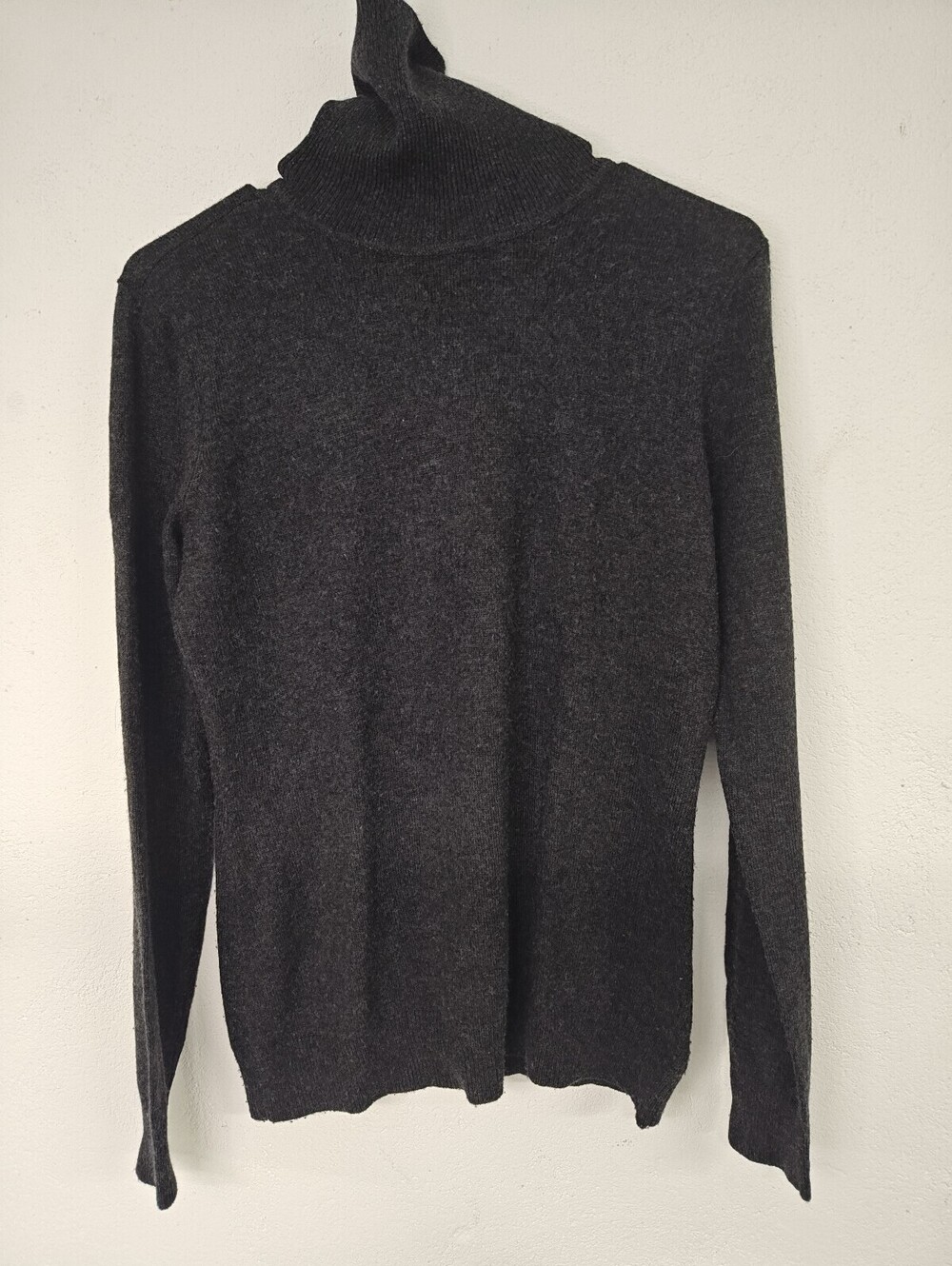 Lauren Ralph Lauren Womens M Silk Cashmere Turtleneck Sweater Charcoal Gray